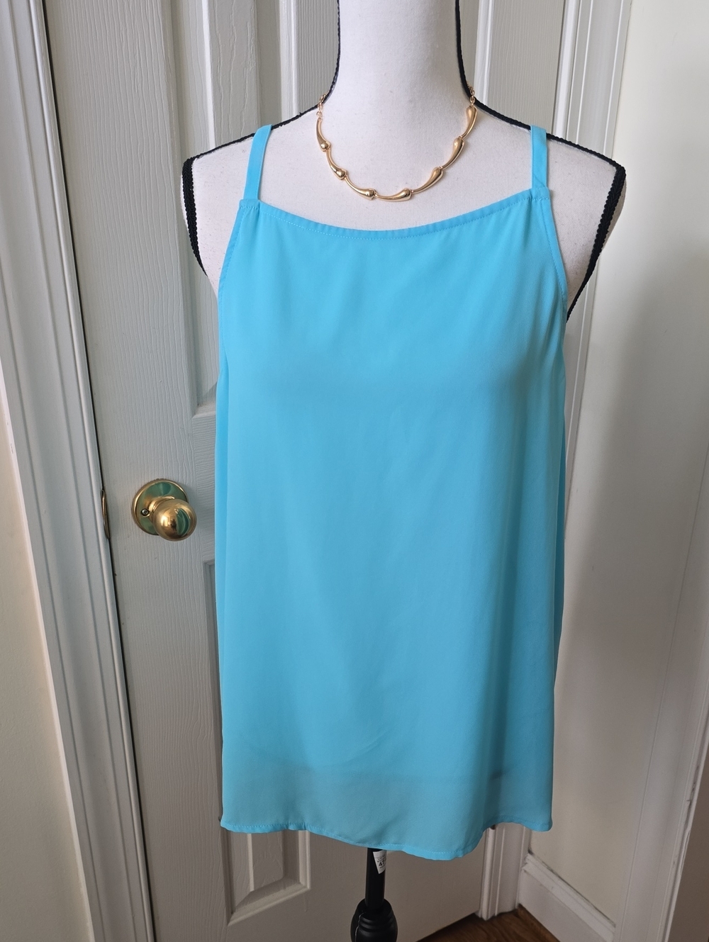 WORTHINGTON BRAND WOMEN'S DRESSY TANK LIGHT TEAL BLUE SIZE XL